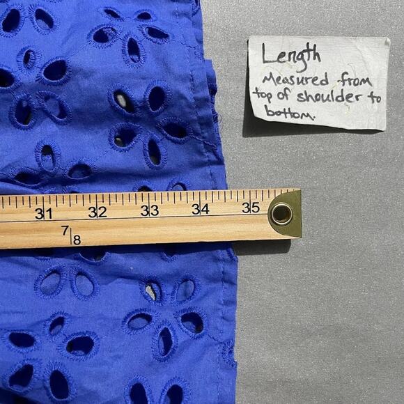 Jennifer & Grace Tiered Peasant Skirt Size Large Blue Boho Embroidered Eyelet - Picture 8 of 8